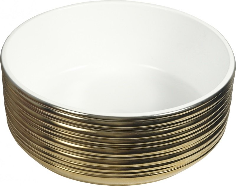 LAVABO CERAMICO 37,5X37,5X14,5 KAYAN ORO 187332 (CERAMICA+PVD DORADO) - DBE